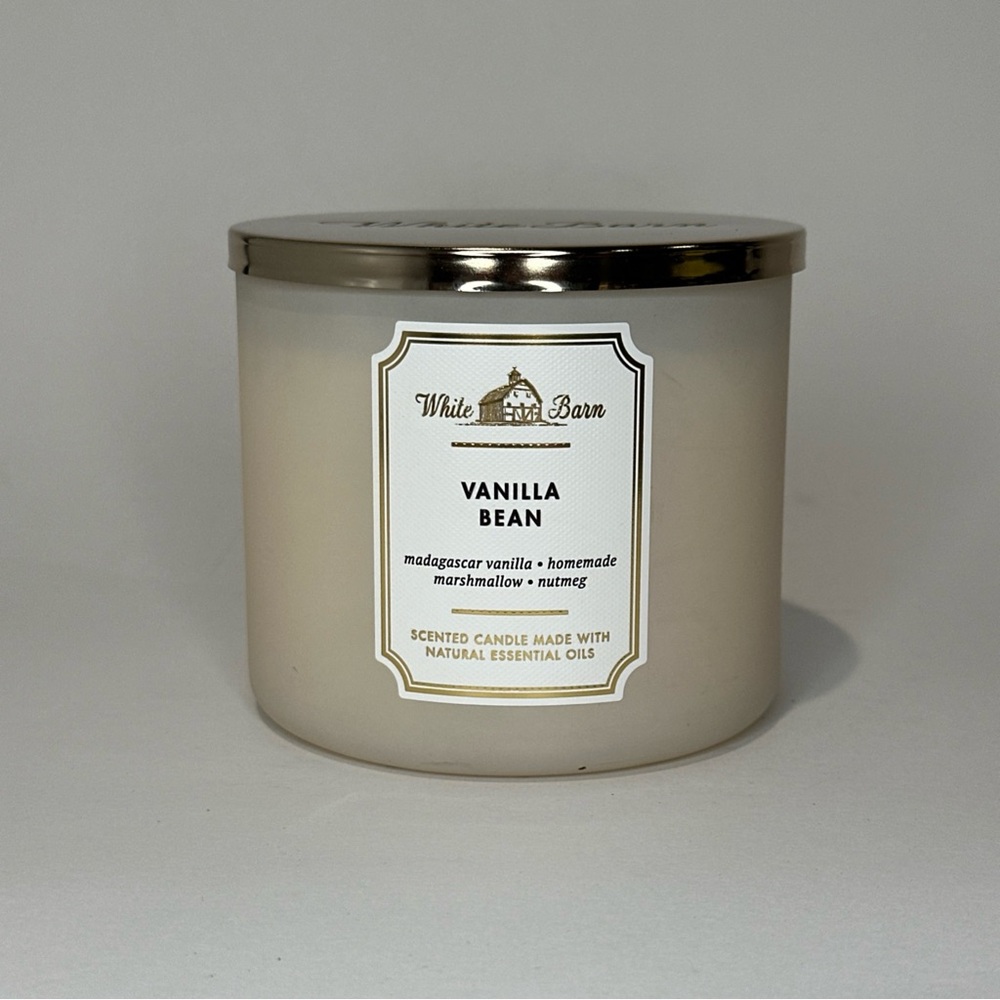 Bath & Body Works White Barn Vanilla Bean 3-Wick Candle, 14.5 oz - Ivory *READ* - Picture 2 of 12